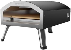 Here is the optimized meta description:

"Indoor and outdoor pizza oven with 12-inch pizza stone, cooks authentic pizzas in 2 minutes. Perfect for homemade pizzas, garden gatherings, or indoor use."
