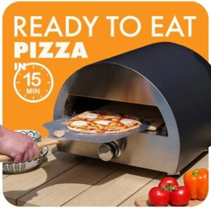 Discover the Casa Mia Bravo 12-inch outdoor gas pizza oven, perfect for Father's Day. Quick heating, portable and built with stainless steel construction for a durable and long-lasting experience, backed by a 3-year guarantee.