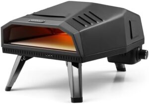 Cook up to 12" pizzas and more with the VonHaus Gas Pizza Oven Outdoor. Foldable legs, adjustable temp dial, and carry bag included. Perfect for camping or backyard gatherings!