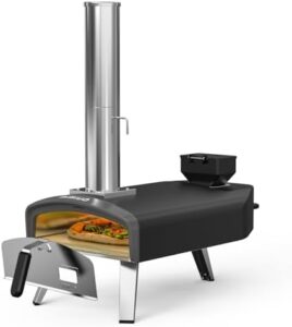 Here is the optimized SEO meta description:

"Portable pizza oven with pellet fuel, foldable legs & pizza stone. Perfect for outdoor cooking & garden gatherings. Compact design, easy to use and clean."