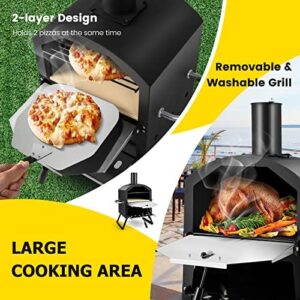 Here is the meta description:

"Cook up a storm with COSTWAY's outdoor pizza oven, featuring waterproof cover and anti-scalding handles. Make 2 pizzas at once for camping or picnics, with included pizza stone and peel."