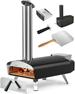 Here is the optimized SEO meta description:

"Transform your outdoor gatherings with the Mimiuo Outdoor Wood & Pellet Fired Pizza Oven. Perfect for garden parties, this classic W-Oven Series includes pizza stone and foldable peel. Get ready to cook up a storm!"

Let me know if you need any further assistance!