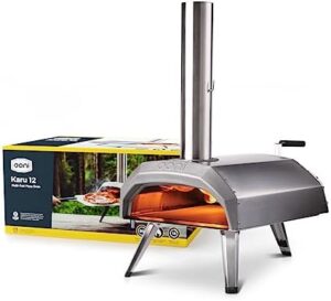 Cook up to 4 pizzas at once with the Ooni Karu 12 multi-fuel outdoor pizza oven. Portable and dual fuel, this wood-fired pizza maker is perfect for outdoor gatherings.