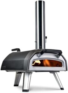 Here is the optimized SEO meta description:

"Make outdoor pizza nights a reality with Ooni Karu 2, featuring wood and gas fuel options, integrated thermometer, and pizza stone for perfect crusts. Perfect for camping trips or backyard gatherings."