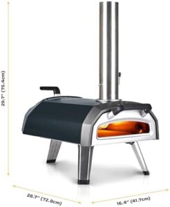 Here is the optimized SEO meta description:

"Make outdoor pizza nights a reality with Ooni Karu 2, featuring wood and gas fuel options, integrated thermometer, and pizza stone for perfect crusts. Perfect for camping trips or backyard gatherings."