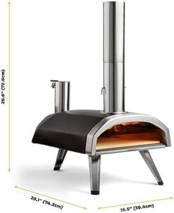 Here is the optimized SEO meta description:

"Portable wood-fired pizza oven for outdoor cooking, ideal for backyard gatherings. Compact design with hard wood pellet technology and 12-inch cooking space."