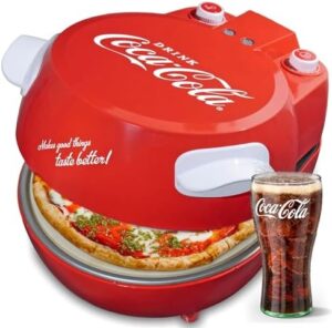 Here is the generated meta description:

"Cook perfect pizzas at home with the Coca-Cola Pizza Maker, featuring a 30cm pizza stone and cool touch housing. Heats up to 400°C in just 3-5 minutes!"
