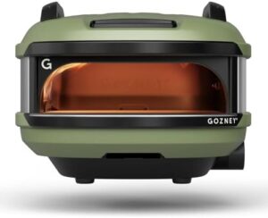 Cook up a gourmet pizza experience at home with the Gozney Tread Pizza Oven, featuring olive green design and precision temperature control for perfect crusts. Perfect pizzas every time!