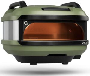 Cook up a gourmet pizza experience at home with the Gozney Tread Pizza Oven, featuring olive green design and precision temperature control for perfect crusts. Perfect pizzas every time!