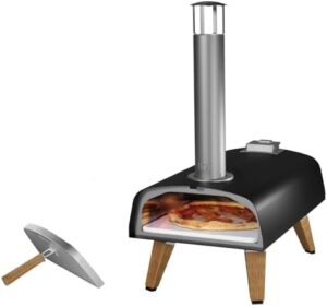 Here is the optimized SEO meta description:

"Cook up a storm outdoors with BOSKA's Portable Pizza Oven Pro, featuring a pizza stone and wood pellets for quick 90-second pizzas. Includes bottle opener."