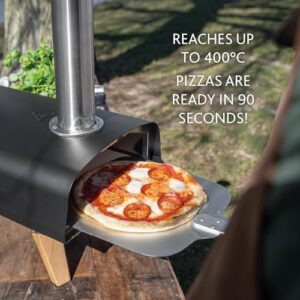 Here is the optimized SEO meta description:

"Cook up a storm outdoors with BOSKA's Portable Pizza Oven Pro, featuring a pizza stone and wood pellets for quick 90-second pizzas. Includes bottle opener."