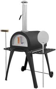 "Cook up a storm with the Dellonda pizza oven, featuring side shelves and stand for effortless outdoor cooking. Perfect for garden parties and family gatherings!"