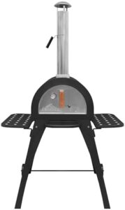 "Cook up a storm with the Dellonda pizza oven, featuring side shelves and stand for effortless outdoor cooking. Perfect for garden parties and family gatherings!"