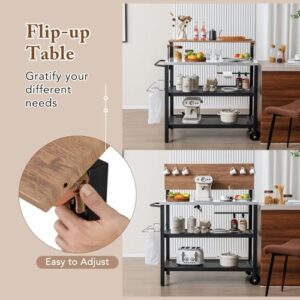 Enhance your outdoor dining experience with the COSTWAY Outdoor Grill Dining Cart, featuring 4 shelves, a movable pizza oven table, and foldable handle for effortless portability. Perfect for backyard BBQs and patio gatherings!