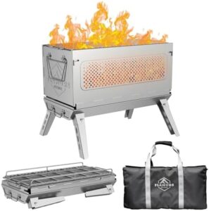 Discover a smokeless outdoor fire pit for camping, backyard, or patio use. Easy assembly & grill included, with removable ash pan and carry bag. Perfect for picnics, BBQs and cozy gatherings.
