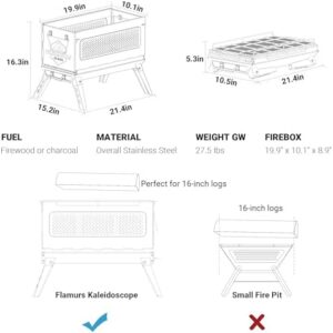 Discover a smokeless outdoor fire pit for camping, backyard, or patio use. Easy assembly & grill included, with removable ash pan and carry bag. Perfect for picnics, BBQs and cozy gatherings.