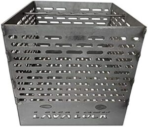 Unlock the perfect BBQ experience with LavaLock's UDS 55 Gallon charcoal firebox basket, featuring legs and an ash pan. Upgrade your grilling game today!