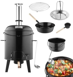 Here is the generated SEO meta description:

"Upgrade your outdoor cooking with the Strattore Goulash Pot, a 5in1 goulash cannon, enamelled kettle, and BBQ grill charcoal grill for 19L capacity. Perfect for outdoor field kitchen use."