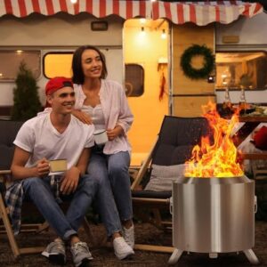 Here is the output:

"Enjoy campfires anywhere with this ZCCQ Smokeless Fire Pit, featuring foldable feet and a portable outdoor stove with removable ash pan, perfect for camping trips."