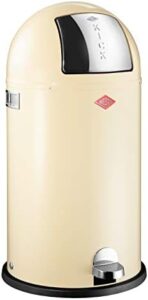 Boost bathroom organization with the Wesco Kickboy Waste Bin, featuring a powder-coated steel design and 40L capacity. Enjoy convenient cleaning with this almond-colored bin, ideal for modern bathrooms.