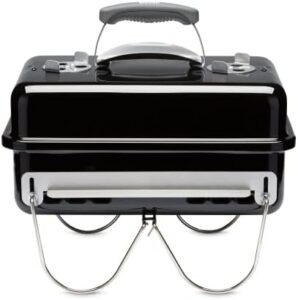 "Upgrade your outdoor cooking experience with the Go-Anywhere Charcoal Grill, featuring a 42x26cm cooking area, lightweight design and porcelain-enamelled bowl & lid. Perfect for camping trips or backyard gatherings."