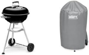 Discover the perfect blend of portability and performance with this Compact Charcoal BBQ, featuring a sleek black design and a grill cover that fits 47 cm charcoal grills. Perfect for outdoor cooking adventures.