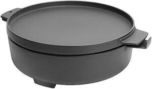 Perfect your Weber BBQ experience with the Duo Dutch Oven Accessory Set, featuring a cast iron casserole pan and grill-top cooking versatility for gourmet meals up to 7.25L, perfect for gas grills too.