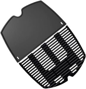 Upgrade your Weber grill with the 7646 Grill Grate and 6506 Grill Plate Replacement Parts, perfect for Q300, Q320, Q3000, or Q3100 series gas grills. Pack of 2 cast iron grill pans for optimal cooking performance.