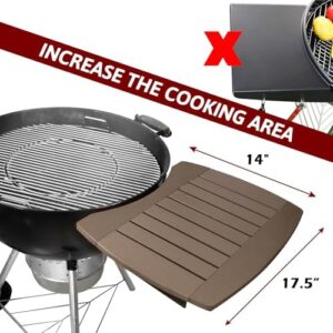 Elevate your outdoor cooking experience with the Grill Table Shelf, featuring HDPE construction, utensil hooks and compatibility with Weber Master Touch & Original Kettle Grills. Perfect for BBQ enthusiasts!