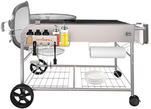 Elevate your outdoor cooking with the Grill Table for Weber 22" &18", a sturdy stand cart perfect for JumboJoe Master-Touch Charcoal and other accessories.
