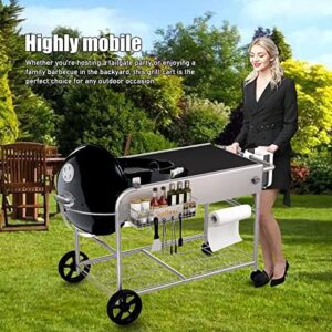 Elevate your outdoor cooking with the Grill Table for Weber 22" &18", a sturdy stand cart perfect for JumboJoe Master-Touch Charcoal and other accessories.