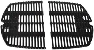 "Upgrade your cooking experience with the Q 2000/200 Series Cooking Grate in sleek black, featuring a durable design and easy cleaning. Perfect for grilling and pan-frying, this grate measures 1.27cm x 38.86cm x 54.61cm."