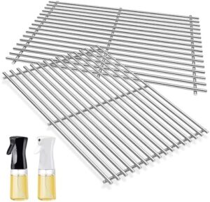 Upgrade your Weber Genesis grill with premium grates featuring 7.02mm food-grade stainless steel for perfect searing, rust-resistant and easy to clean, replacement for Weber 66802 & 66095 models.