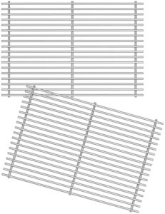 Upgrade your grilling experience with 2-pack stainless steel cooking grates for Weber Genesis E-310/E-320/E-330 and more. Perfect for gas grills, these durable parts provide even heat distribution and easy cleaning.