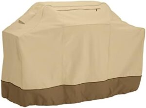 Protect your Weber Genesis grill with the 73912-WB Veranda Grill Cover, featuring water-resistant material and adjustable straps for a secure fit. Perfect for outdoor use, fits Genesis models.