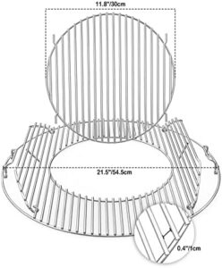 Upgrade your Weber grill experience with the only fire Stainless Steel Grill Grate, perfect for gourmet BBQ. Replaces double-side hinged cooking grate for 22" charcoal kettle grills. Enhance your outdoor cooking.