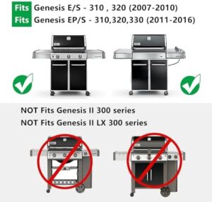 Enhance your outdoor grilling experience with Weber Genesis E/S grill replacement grates, featuring a durable cast iron design for even heat distribution. Perfect 2-pack upgrade for 300 Series gas grills (19.5" x 13").