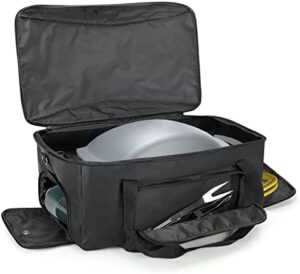 Protect your Weber grill with our patented design portable cover and storage bag. Compatible with Q1400 and Q1000/Q1200 grills, this water-resistant bag keeps your grill clean and organized.
