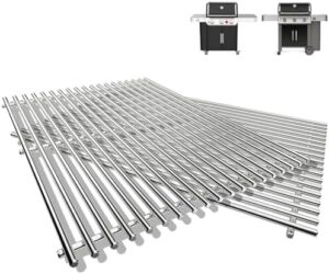 Upgraded your Weber Genesis grill with durable 18.75" stainless steel grates for optimal cooking performance and easy cleaning, perfect for Genesis II 300, LX 300, E&S 310, 315, 320, 325, or 335 series gas grills.