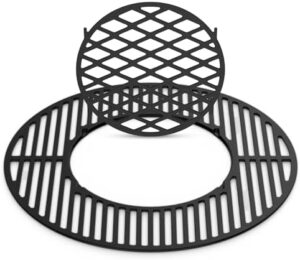 Upgrade your grill game with the Charkettle 2-in-1 Cast Iron Grill Grate Replacement, perfect for Weber 22.5" kettle charcoal grills. Enjoy gourmet BBQs with its durable design and easy cleaning features.