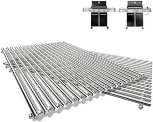 Enhance your grilling experience with these durable 19.5" 9MM grill grates for Weber Genesis 300 series and more, made from premium 304 stainless steel. Perfect fit for Genesis E310, E320, E330, S310, S320, S330 models, plus Pit Boss PB700 Series, ideal for cooking perfect burgers and steaks.