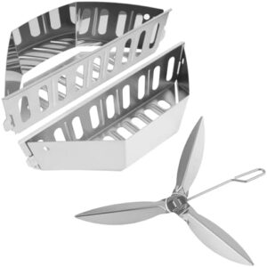 Boost your outdoor cooking with this stainless steel charcoal basket and cleaning kit combo, perfect for Weber kettle grills. Upgrade your grilling experience with a set of replacement parts!