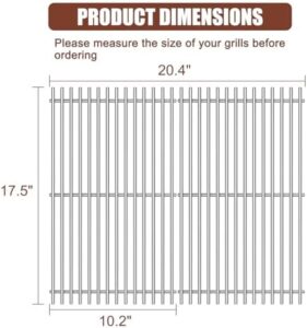 Upgrade your Weber Spirit grill with these durable 17.5" 304 stainless steel grill grates, perfect for cooking enthusiasts - ideal for E-210, E-220, S-210 and S-220 models. Save big on this 2-pack replacement part!