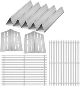 Here is the generated SEO meta description:

"Upgrade your Weber Genesis grill with these replacement grates, heat deflectors, and flavorizer bars. Perfect for E-310, E-320, E-330, S-310, S-320, S-330, EP-310, EP-320 models. Save big on your next BBQ!"