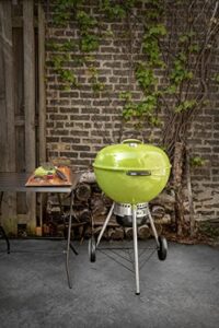 Discover the Master-Touch 22" Charcoal Grill, perfect for outdoor enthusiasts. Features adjustable vents and a compact design with a spring green finish.