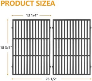 Upgrade your grilling experience with Cast Iron Grill Grates for Weber Genesis II, perfect for E-310/S-310, E-335, SE-335 and more. Includes 2-pack replacement cooking grid.
