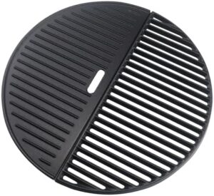 Upgrade your outdoor cooking experience with this replacement grate and griddle compatible with Kamado Joe Classic, Big Green Egg, and Weber Kettle charcoal models. Perfect for searing steaks, burgers, or veggies, with a large cooking surface and easy cleaning.