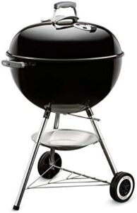 Delight your outdoor gatherings with the Classic Kettle Charcoal Grill Barbecue, 57cm - Black, featuring a Rapidfire Barbecue Chimney Starter Set for effortless charcoal lighting and a complete set of briquettes and firelighters included. Perfect for backyard BBQs. Up to 20% off today!