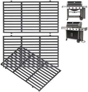 Here is the meta description:

"Upgrade your Weber Genesis grill with these premium 66097 Genesis II 400 Grill Grates, perfect for GS4 II/LX 400 Series Grills. Save big with this replacement part set and enjoy effortless grilling!"