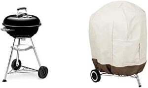 "Upgrade your outdoor cooking with the Compact Charcoal BBQ, perfect for small gatherings. Includes a grill cover and measures 47cm in diameter."